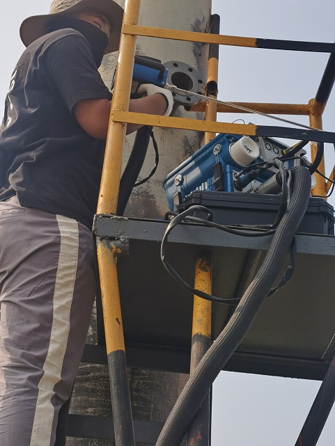 慶洋化工有限公司管道廢氣排放現(xiàn)場(chǎng)檢測(cè)